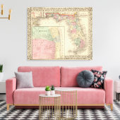Florida, Mobile Map van Mitchell Canvas Afdruk (Insitu (Woonkamer))