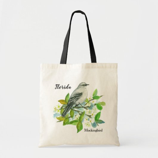 Florida Mockingbird Oranje Blossom Grocery Tote Bag (Voorkant)