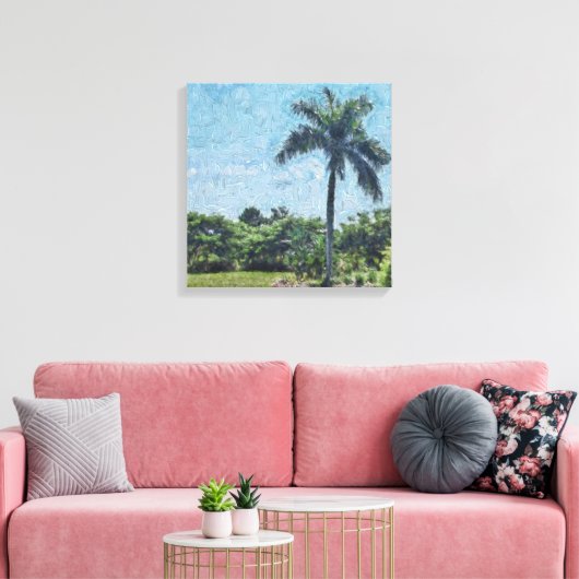 Florida Monet Palm Canvas Afdruk (Insitu (Woonkamer))