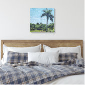 Florida Monet Palm Canvas Afdruk (Insitu (Slaapkamer))
