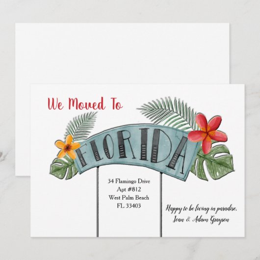 Florida Moving Announcement Aankondiging (Voorkant / Achterkant)