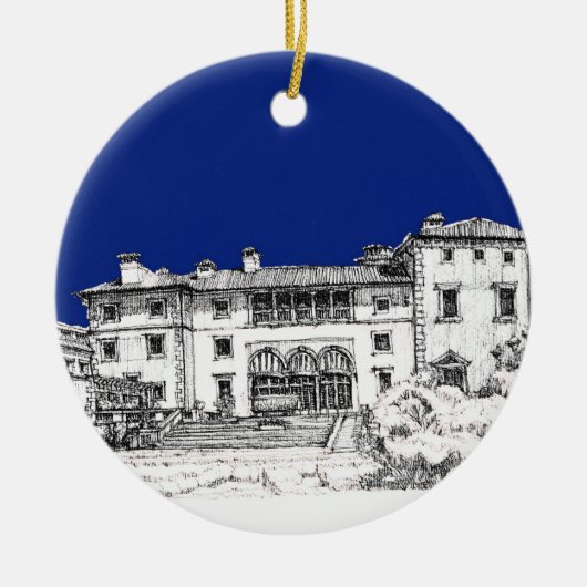 Florida museum in blauw keramisch ornament (Voorkant)