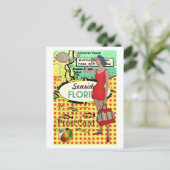 Florida, naast het badpak schoonheidsretro briefkaart (Staand voorkant)