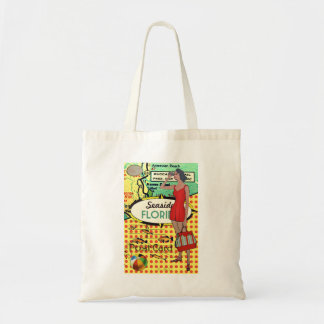 Florida, naast het badpak schoonheidsretro tote bag