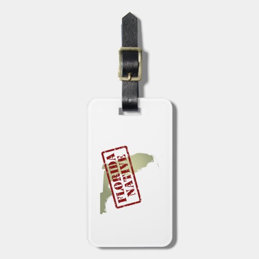 Florida Native Stamped op Map Bagagelabel (Voorkant verticaal)