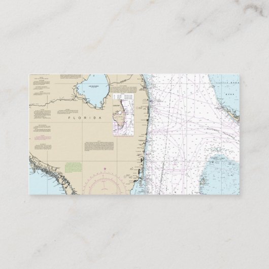 #Florida #Nautical Chart Anchor #Wedding/Event Plaatskaartje (Achterkant)