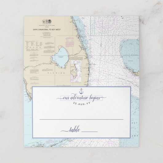 #Florida #Nautical Chart Anchor #Wedding/Event Plaatskaartje (Buitenkant ongevouwen)