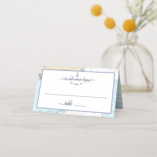 #Florida #Nautical Chart Anchor #Wedding/Event Plaatskaartje (Voorkant)