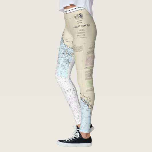 Florida Nautical Chart Havana naar Tampa Bay Leggings (Links)