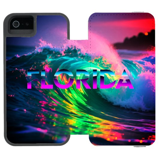 Florida – Neon Wave Vibes Incipio iPhone Portemonnee Hoesje (Agenda Open)