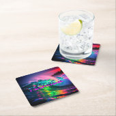 Florida – Neon Wave Vibes Kartonnen Onderzetters (Insitu)