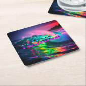 Florida – Neon Wave Vibes Kartonnen Onderzetters (Schuin)