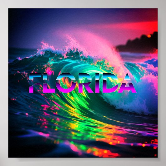 Florida – Neon Wave Vibes Poster (Voorkant)