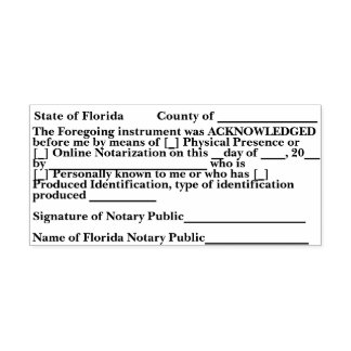 Florida Notariële Erkenning Zelfinktamponderstempe Zelfinktende Stempel