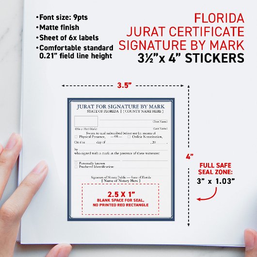 FLORIDA Notaris Certificaat Jurat Handtekening doo Wijn Etiket