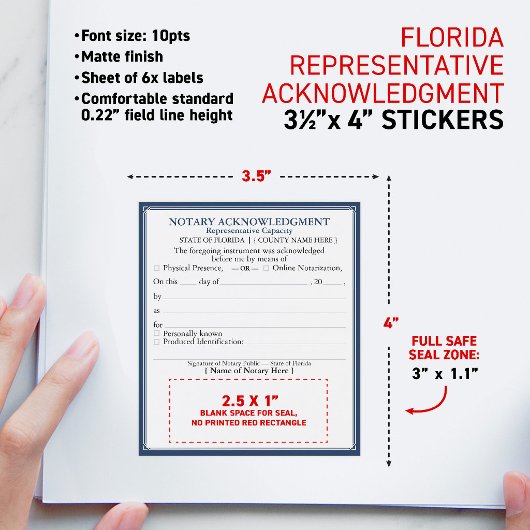 FLORIDA Notaris-erkenningscertificaat Rep Wijn Etiket