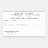 FLORIDA Notaris Jurat Certificaat Document 4.5x2.7 Rechthoekige Sticker (Voorkant)