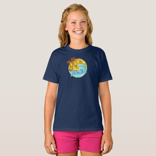 Florida, Ocean golf, Palm Trees T-shirt (Voorkant volledig)