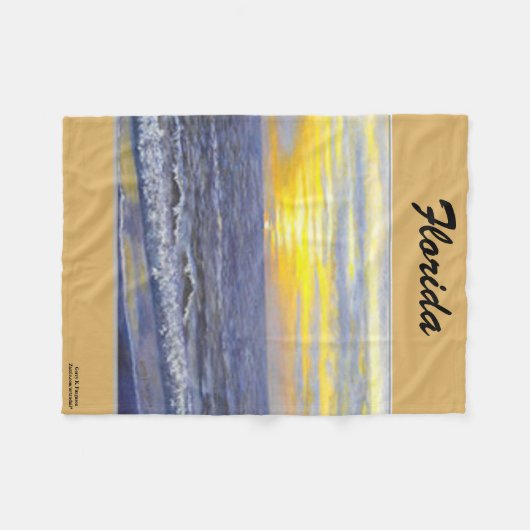 FLORIDA OCEAN SUNSET FLEECE BLANKET (Voorkant (Horizontaal))