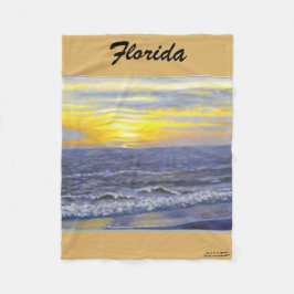 FLORIDA OCEAN SUNSET FLEECE BLANKET DEKEN