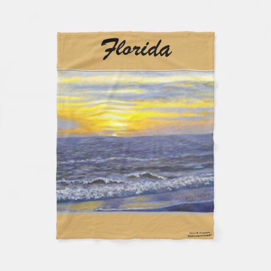 FLORIDA OCEAN SUNSET FLEECE BLANKET DEKEN (Voorkant)