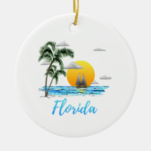 Florida Ocean Sunset Sailing Keramisch Ornament