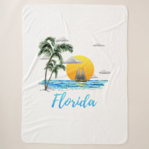 Florida Ocean Sunset Sailing Sherpa Deken