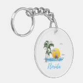 Florida Ocean Sunset Sailing Sleutelhanger (Voorkant Links)