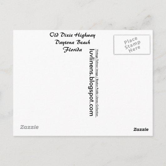 Florida, Old Dixie Highway, Daytona Beach Briefkaart (Achterkant)