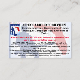 Florida Open Carry Card Visitekaartje