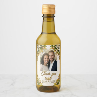 Florida Orange Blossom Foto Bruiloft Fles Label Wijn Etiket