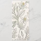 Florida Orange Blossom Gouden Elegant Huwelijkspro Programmakaart (Achterkant)