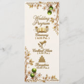 Florida Orange Blossom Gouden Elegante Trouw Prg  Programmakaart (Voorkant)
