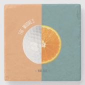 Florida Orange Golfbal  Stenen Onderzetter (Voorkant)