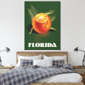 Florida Orange-reisposter Canvas Afdruk (Insitu (Slaapkamer))