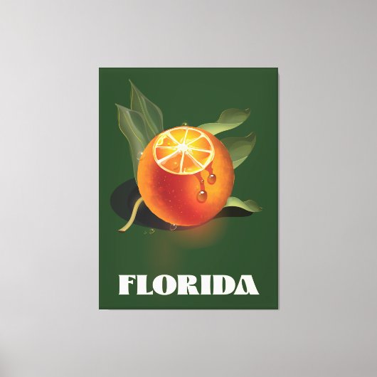 Florida Orange-reisposter Canvas Afdruk (Voorkant)