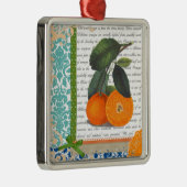  Florida Oranje fruitsierbloem Metalen Ornament (Rechts)