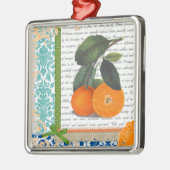  Florida Oranje fruitsierbloem Metalen Ornament (Links)