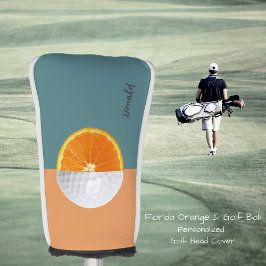 Florida Oranje golfbal Golf Head Hoesje Golfheadcover