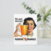 Florida Oranje Juice Briefkaart (Staand voorkant)