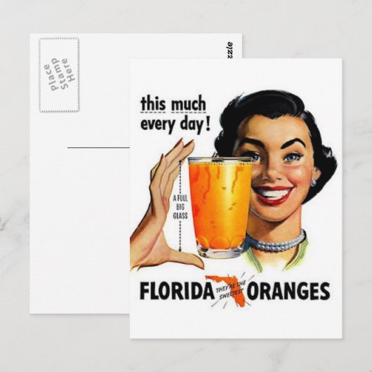 Florida Oranje Juice Briefkaart (Voorkant / Achterkant)
