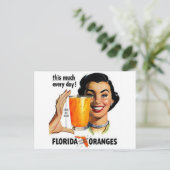 Florida Oranje Juice Briefkaart (Staand voorkant)