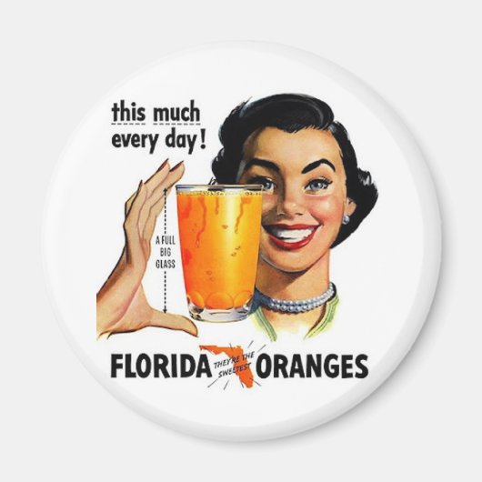 Florida Oranje Juice Magneet (Voorkant)