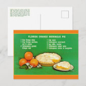 Florida Oranje Pie Recipe Briefkaart (Voorkant / Achterkant)