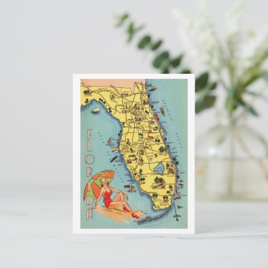 Florida Oude Vrolijke Ansichtkaart Briefkaart (Staand voorkant)