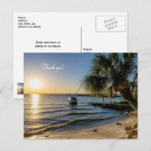 Florida Overhellende Palmboom Zonsondergang Bedank Briefkaart (Voorkant / Achterkant)