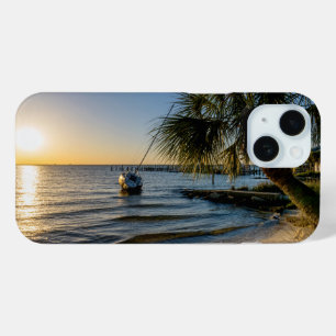 Florida Overhellende Palmboom Zonsondergang iPhone 15 Case