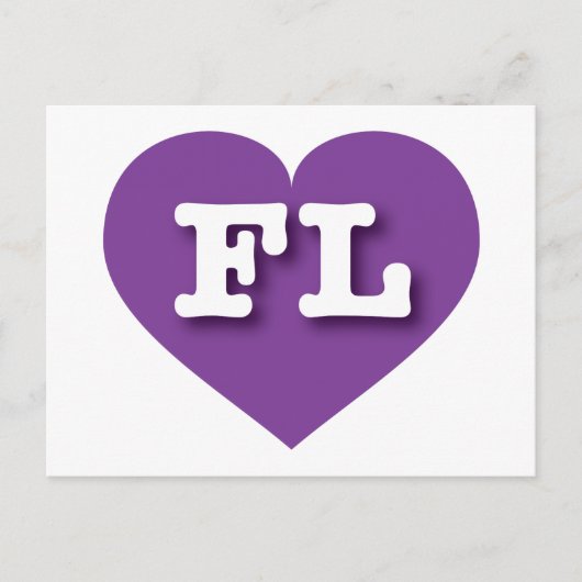 Florida Paars Heart - Ik hou van FL Briefkaart (Voorkant)