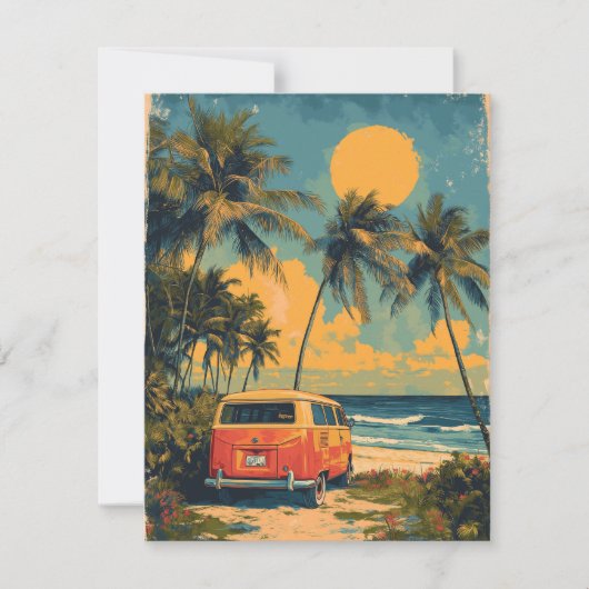  Florida Palm Tree Beach Briefkaart (Voorkant)