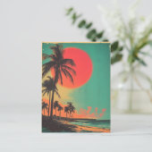 Florida Palm Tree Beach Briefkaart (Staand voorkant)